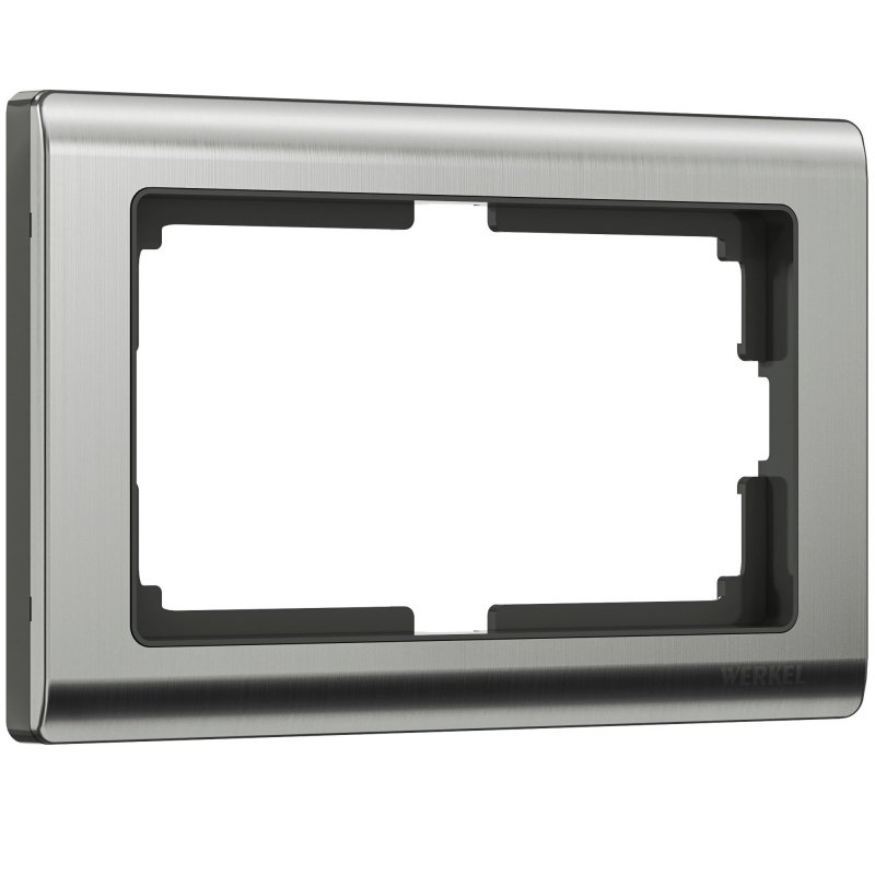 «Metallic» W0081602/ Рамка для двойной розетки (глянцевый никель)