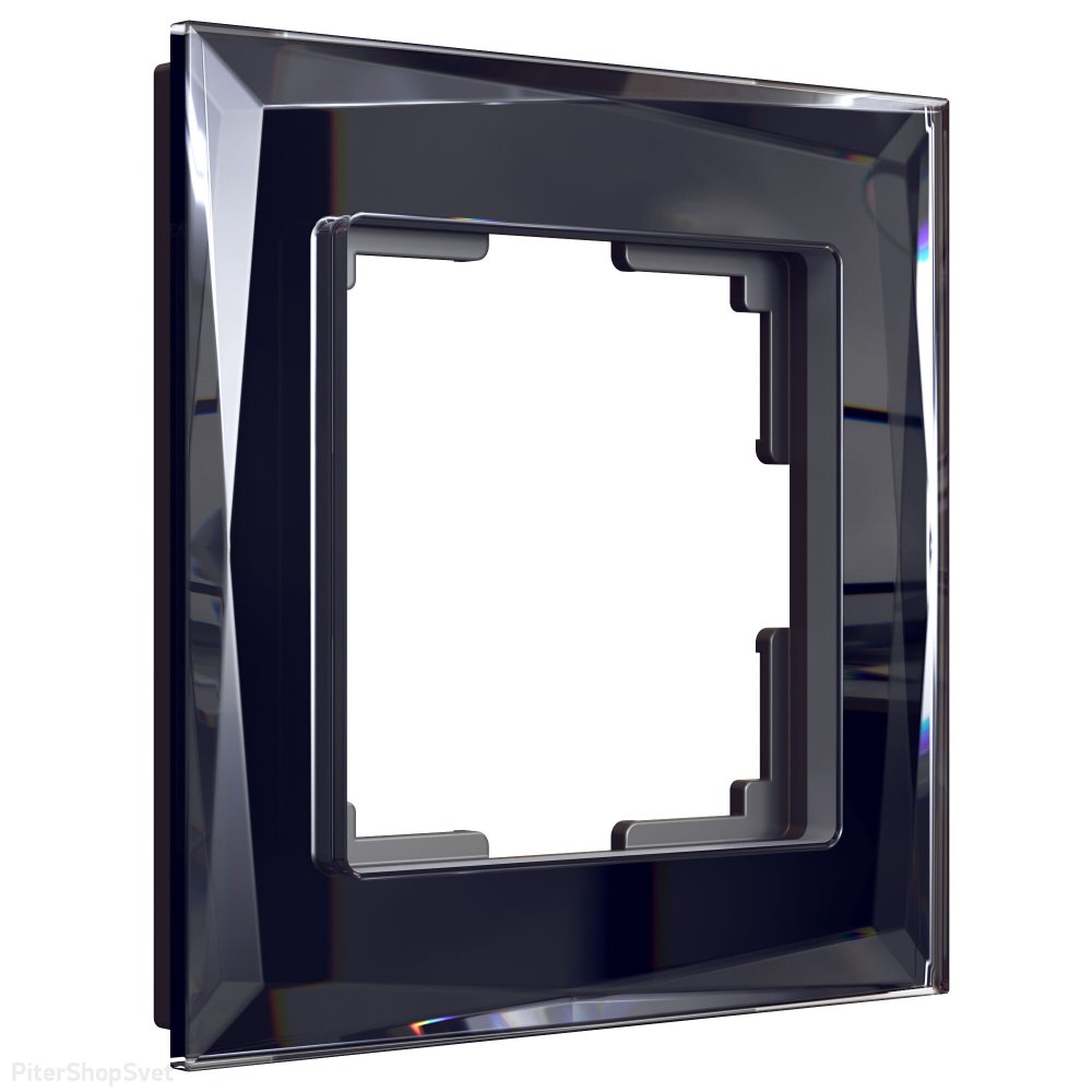 Чёрная стеклянная рамка 1 пост «Diamant» W0011208