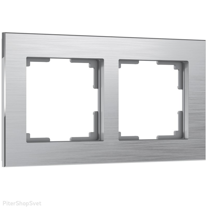 «Aluminium» W0021706/ Рамка на 2 поста (алюминий)