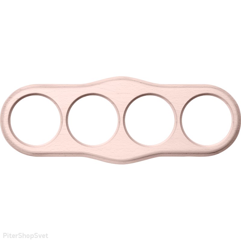 Деревянная рамка «Legend Wave» WL20-frame-04 / Рамка на 4 поста (беленый дуб)