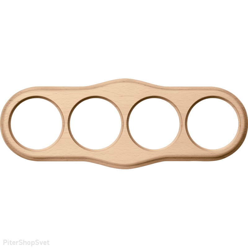 «Legend Wave» WL20-frame-04 / Рамка на 4 поста (светлый бук)