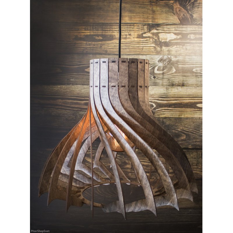 Деревянный подвесной светильник палисандр 42см «Санлайт» 0235a