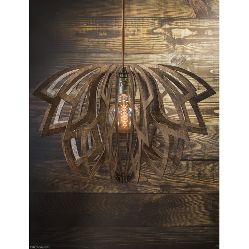 Подвесной светильник цвета эбеновое дерево 40см «Лотос» 0325ed