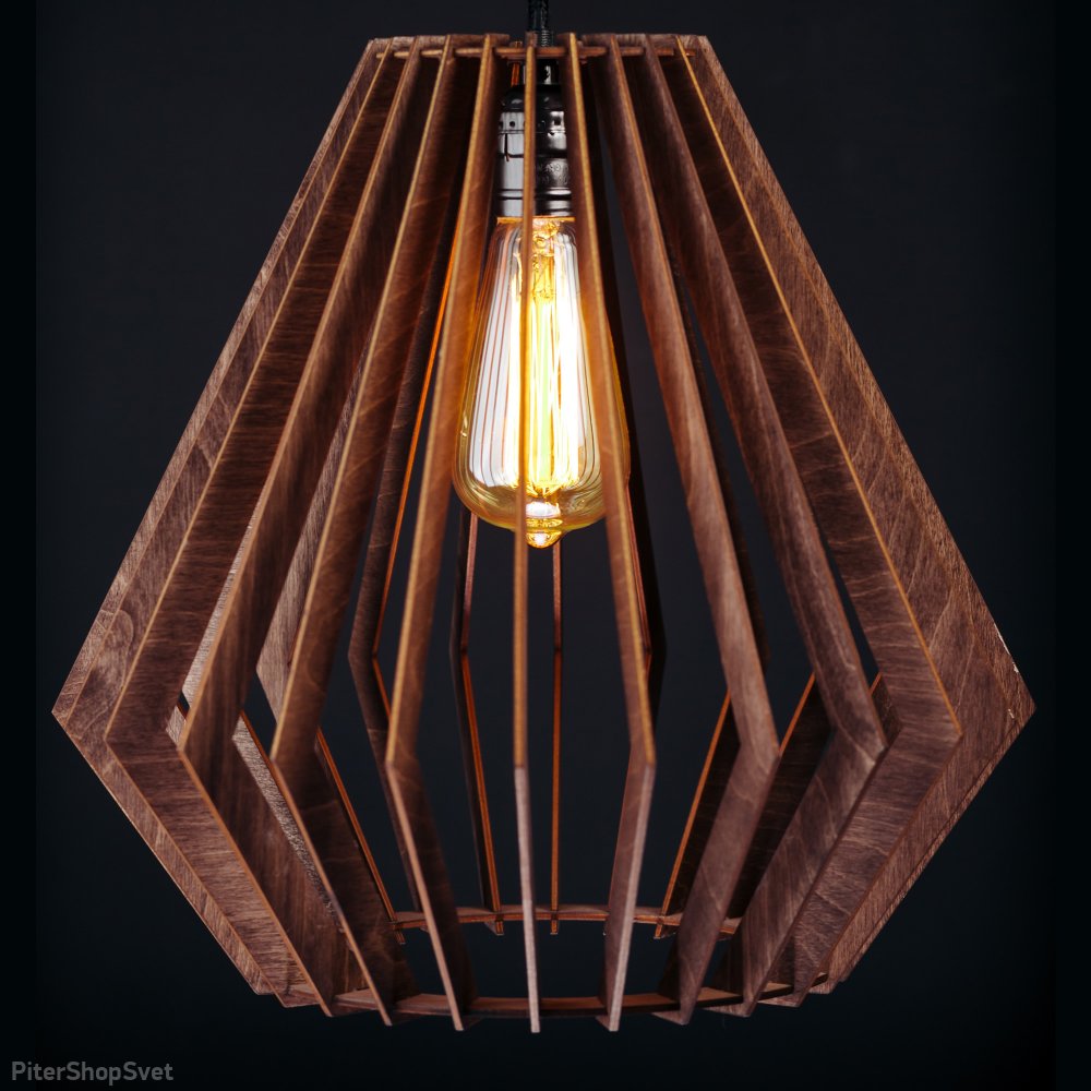 Деревянный светильник клетка палисандр 35см «Кристалл» 0535pl