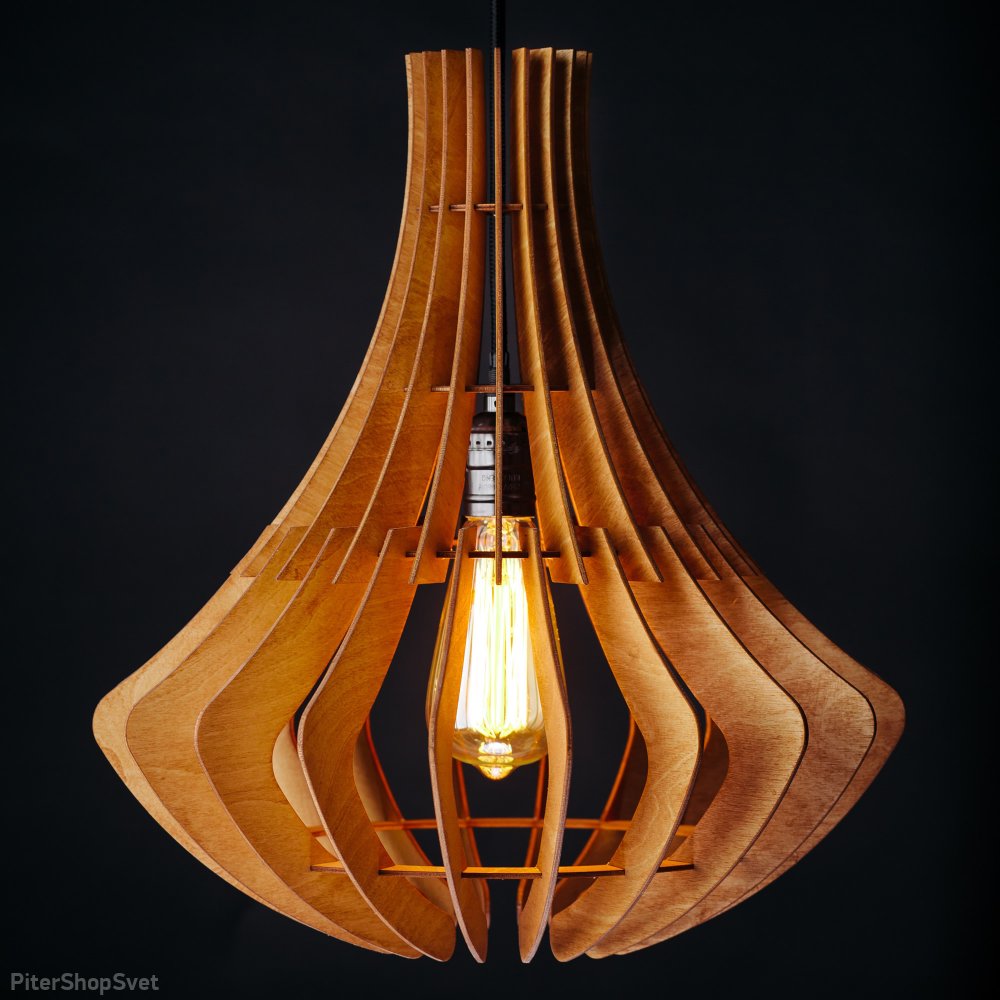 Деревянный подвесной светильник, вишня «Амфора» 0840vi
