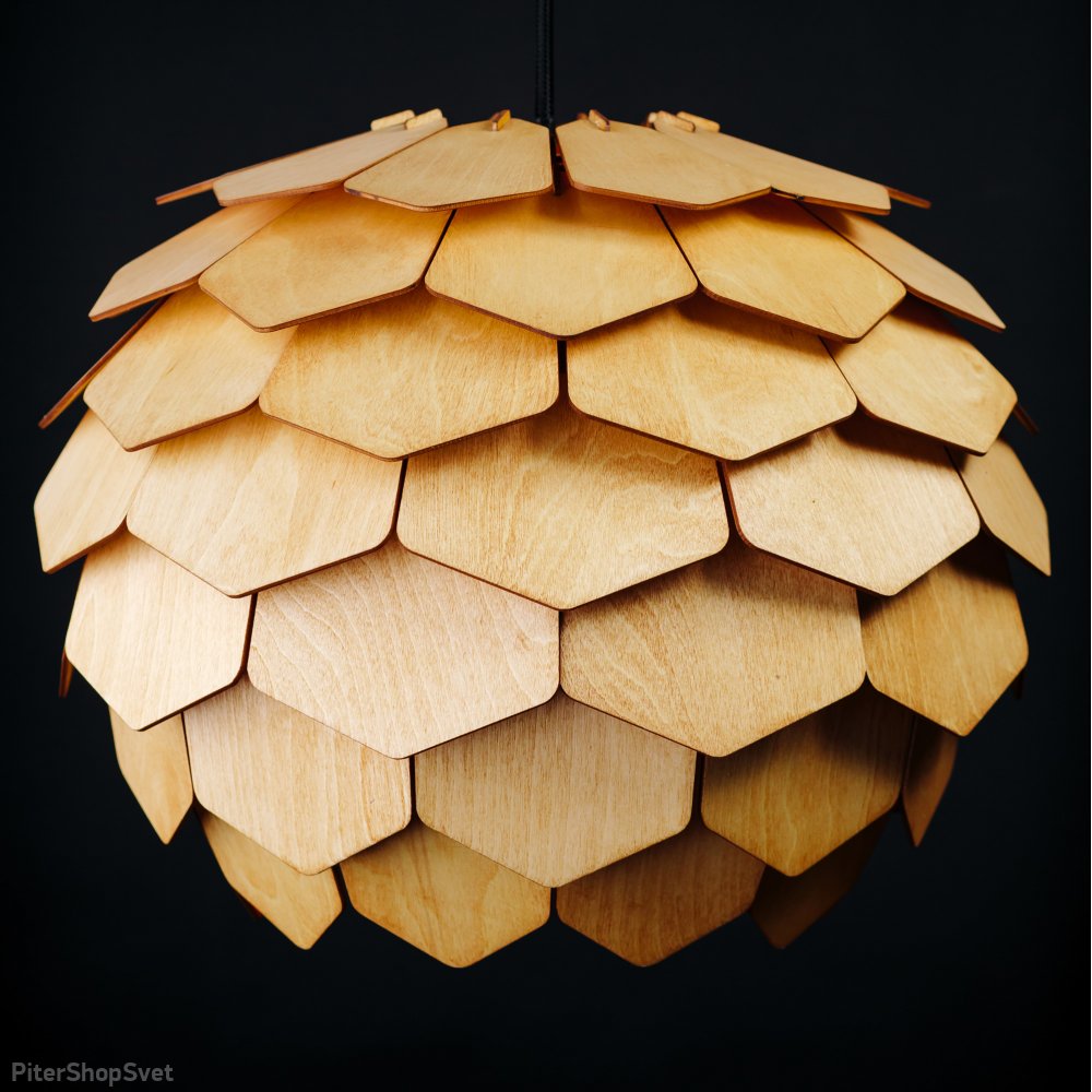Деревянный подвес-шишка цвета вишни 40см «Астеко» 1340vi
