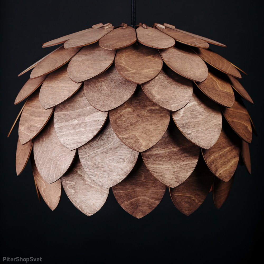 Деревянный подвесной светильник кедровая шишка, палисандр «Сетри» 1540pl
