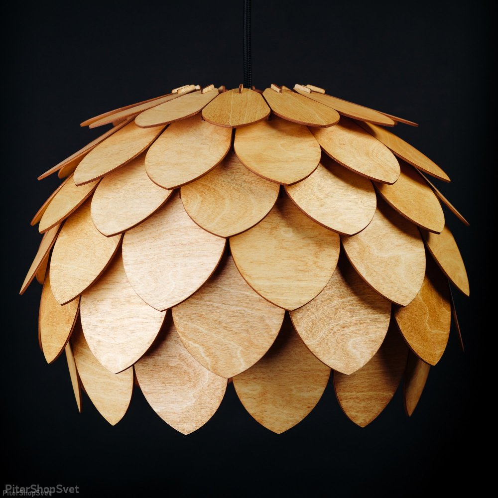 Деревянный подвесной светильник кедровая шишка, вишня «Сетри» 1540vi