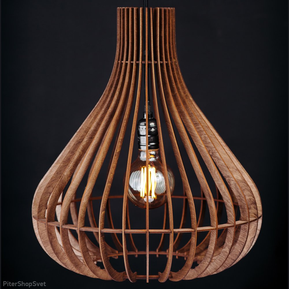 Деревянный подвесной светильник кувшин цвет палисандр «Корса» 1640pl