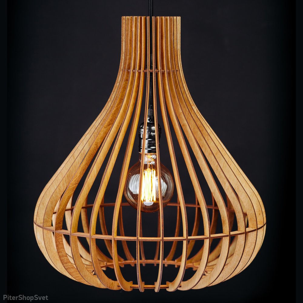 Деревянный подвесной светильник кувшин цвет вишня «Корса» 1640vi
