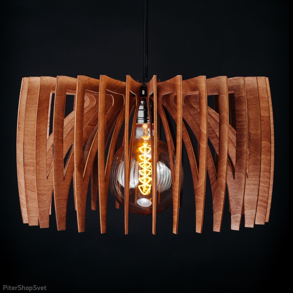 Подвесной светильник деревянные рёбра махагон «Солу» 1840mx