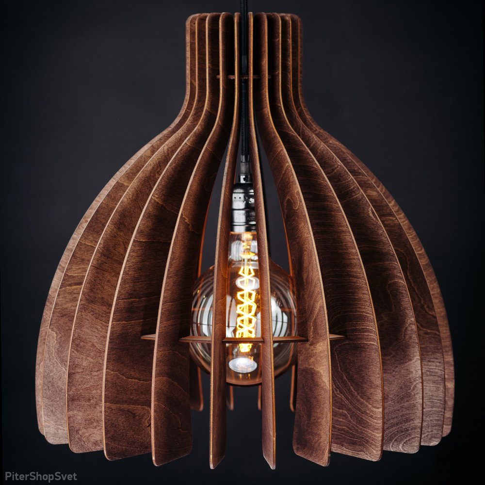Деревянный подвесной светильник палисандр «Купол» 2140pl