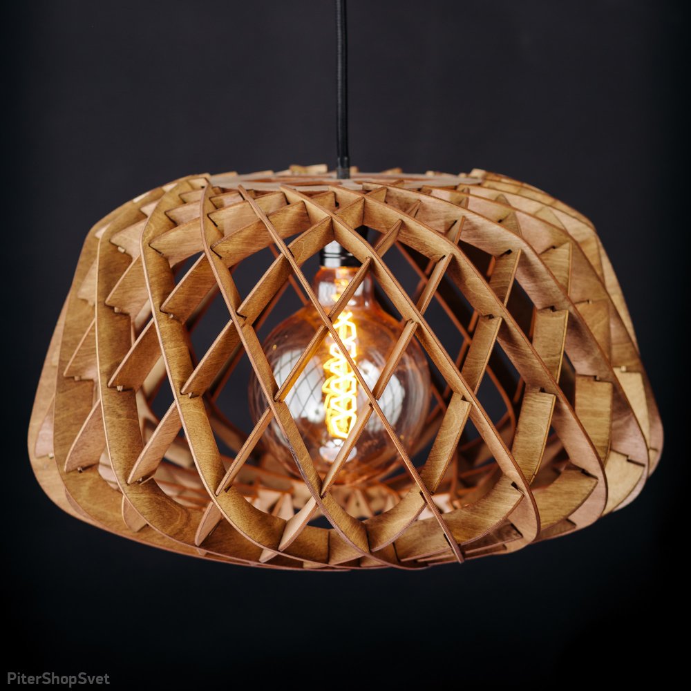 Деревянный подвесной светильник орех «Нэст» 2440b