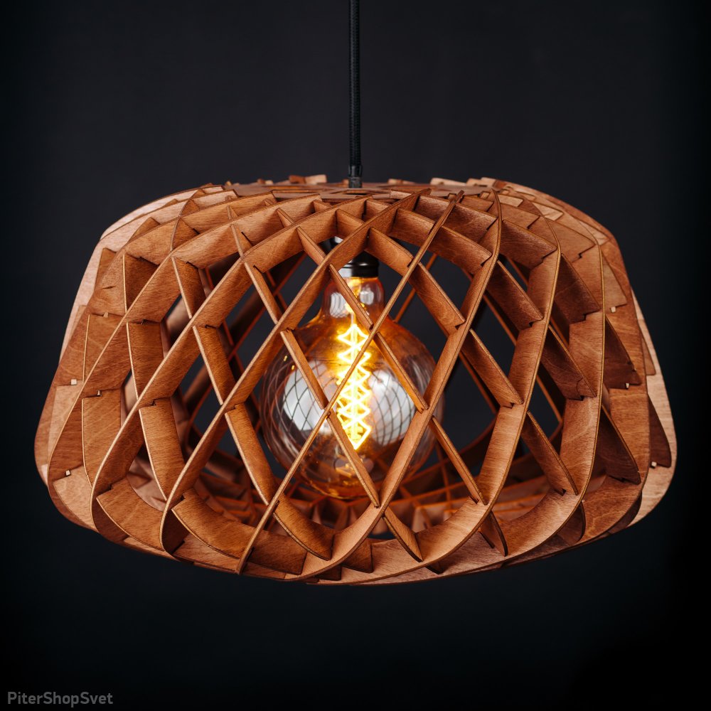Деревянный подвесной светильник цвета махагон «Нэст» 2440mx