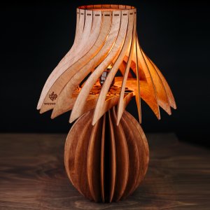 Деревянная настольная лампа, цвет махагон «Санлайт»
