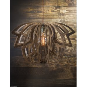 Подвесной светильник цвета эбеновое дерево 40см «Лотос»