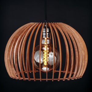 Подвесной деревянный светильник цвет махагон «Сфера»