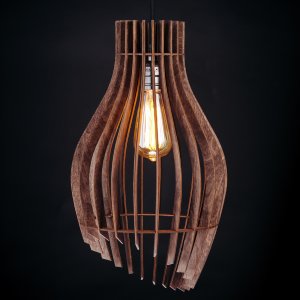 Деревянный подвесной светильник палисандр 30см «Вайнлайт»