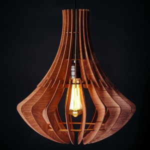 Деревянный подвесной светильник, махагон «Амфора»