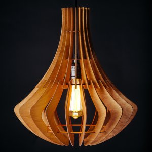 Деревянный подвесной светильник, вишня «Амфора»