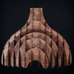 Деревянный подвесной светильник палисандр «Параметрик»