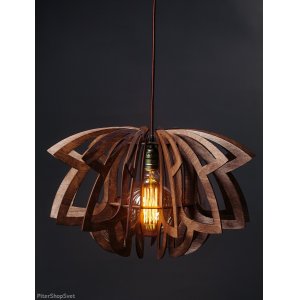 Деревянный подвесной светильник палисандр 40см «Лилия»