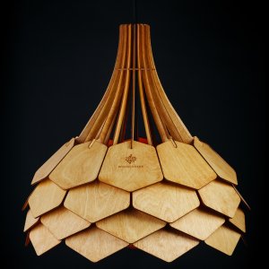 Деревянный светильник шишка вишня 40см «Далия»