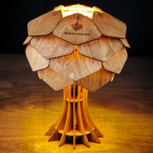 Деревянная настольная лампа h25см цвет орех «Астеко»