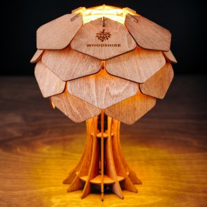 Деревянная настольная лампа h25см цвет махагон «Астеко»