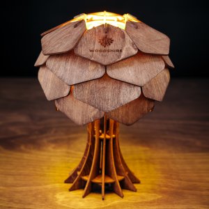 Деревянная настольная лампа h25см цвет палисандр «Астеко»