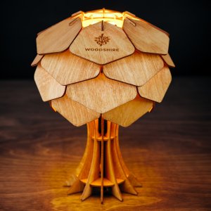 Деревянная настольная лампа h25см цвет вишня «Астеко»