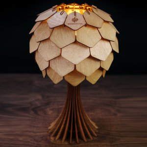 Деревянная настольная лампа h40см цвет орех «Астеко»
