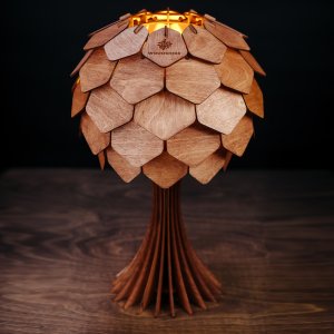 Деревянная настольная лампа h40см цвет махагон «Астеко»