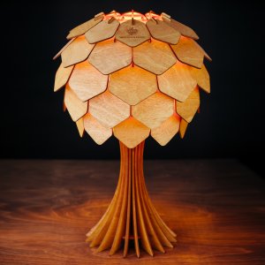 Деревянная настольная лампа h40см цвет вишня «Астеко»