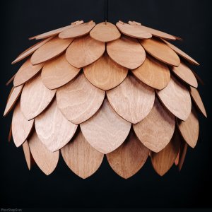 Деревянный подвесной светильник кедровая шишка, махагон «Сетри»