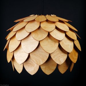 Деревянный подвесной светильник кедровая шишка, вишня «Сетри»