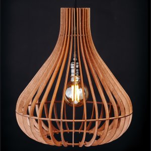 Деревянный подвесной светильник кувшин цвет махагон «Корса»