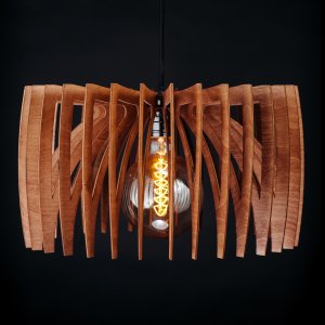 Подвесной светильник деревянные рёбра махагон «Солу»