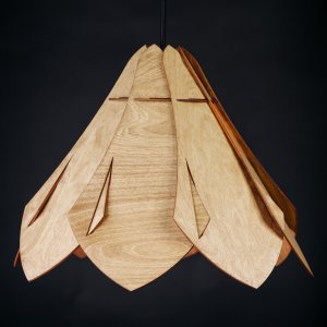 Деревянный подвесной светильник конус орех «Келло»
