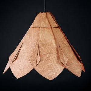 Деревянный подвесной светильник конус махагон «Келло»