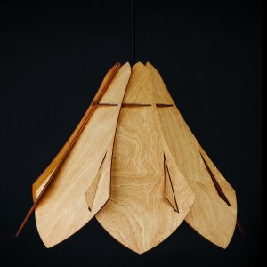 Деревянный подвесной светильник конус вишня «Келло»