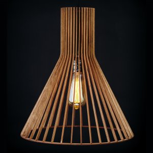 Деревянный подвесной светильник орех «Конус»