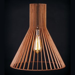 Деревянный подвесной светильник махагон «Конус»
