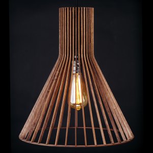 Деревянный подвесной светильник палисандр «Конус»