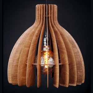 Деревянный подвесной светильник орех «Купол»