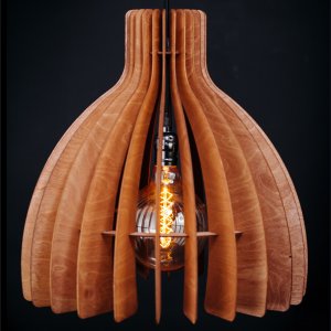 Деревянный подвесной светильник махагон «Купол»