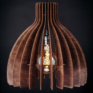Деревянный подвесной светильник палисандр «Купол»