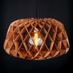 Деревянный подвесной светильник цвета махагон «Нэст»
