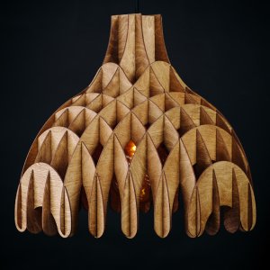 Деревянный подвесной светильник орех «Параметрик»