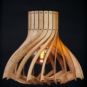 Деревянный подвесной светильник орех 42см «Санлайт»